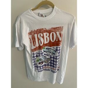 RSQ Lisbon Portugal Seafood Graphic Cotton Short Sleeve T-Shirt Size S